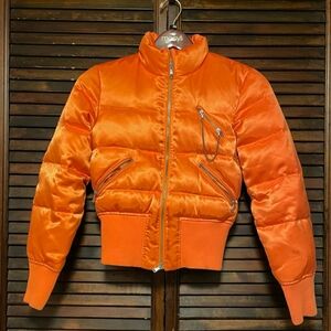 Express Vintage Orange Jacket Down Puffer Jacket Coat